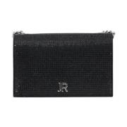 Zwarte schoudertas met strass-detail Richmond , Black , Dames