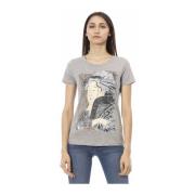 Korte Mouw Ronde Hals T-shirt Trussardi , Gray , Dames