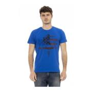 Korte Mouw Ronde Hals T-shirt Trussardi , Blue , Heren