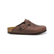 Klassieke Geolied Leren Klomp Birkenstock , Brown , Heren