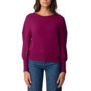 Rood Pruim Sweater Box Hals Boot Twinset , Purple , Dames