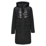 Hybride Wollen Mix Outdoor Parka s.Oliver , Black , Dames