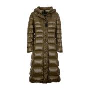 Lange gewatteerde parka met capuchon bruin Blauer , Brown , Dames