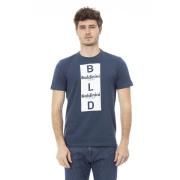 Korte Mouw Ronde Hals T-shirt Baldinini , Blue , Heren