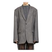 Gedistresseerde Wol Mohair Jas Maison Margiela , Gray , Dames