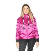 Metallic Nylon V-Gewatteerde Eco Jas Ciesse Piumini , Pink , Dames