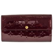 Pre-owned Leather wallets Louis Vuitton Vintage , Red , Dames