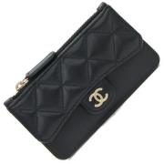 Pre-owned Leather wallets Chanel Vintage , Black , Dames