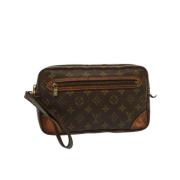 Pre-owned Canvas clutches Louis Vuitton Vintage , Brown , Dames