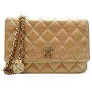 Pre-owned Leather chanel-bags Chanel Vintage , Yellow , Dames