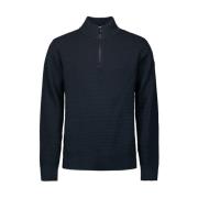 Mélange Half-Zip Pullover Stijlvol Comfort No Excess , Blue , Heren