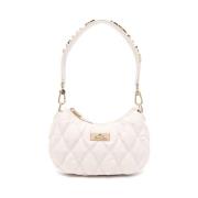 Crème Wit Diamant Gestikte Schoudertas Elisabetta Franchi , Beige , Da...