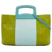 Pre-owned Leather handbags Salvatore Ferragamo Pre-owned , Green , Dam...