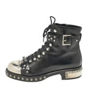 Pre-owned Leather boots Alexander McQueen Pre-owned , Black , Dames