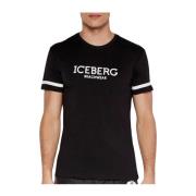 Korte Mouw T-shirt Zwart Regular Fit Iceberg , Black , Heren