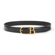 Zwarte Leren Riem Stijlvol Accessoire Balenciaga , Black , Dames