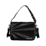 Zwarte polyethyleen handtas met schouderband Desigual , Black , Dames