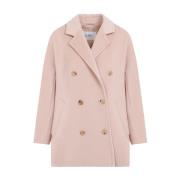 Luxe Wol Kasjmier Jas Naakt Neutrals Max Mara , Pink , Dames