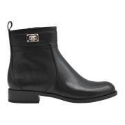 Zwarte Leren Veterschoenen Aw22 Michael Kors , Black , Dames