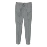 Grijze Wollen Flanellen Broek Slim Fit Incotex , Gray , Heren