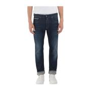 Donkerblauwe Hyperflex Stretch Denim Jeans Replay , Blue , Heren