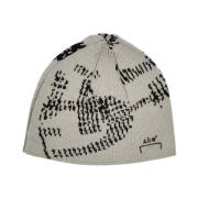 Grafische Beige Beanie Wol Gebreid A-Cold-Wall , Beige , Unisex