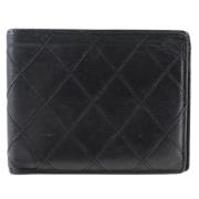 Pre-owned Leather wallets Chanel Vintage , Black , Dames