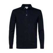 Navy Polo Pullover LS OnePiece Profuomo , Blue , Heren