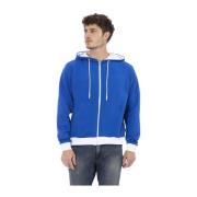 Hoodie met ritssluiting Baldinini , Blue , Heren