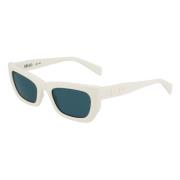 Dames Witte Zonnebril met Groene Lens Liu Jo , White , Unisex