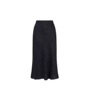 Uitlopende Midi Rok met Jacquard Letters Elisabetta Franchi , Black , ...