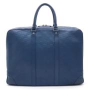 Pre-owned Leather briefcases Louis Vuitton Vintage , Blue , Dames