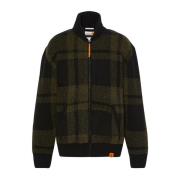 Geruite Heren Cardigan met Rits Timberland , Green , Heren