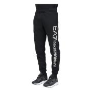 Sportieve Zwarte Fleece Broek Emporio Armani EA7 , Black , Heren