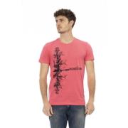 Casual Korte Mouw Ronde Hals T-shirt Trussardi , Pink , Heren