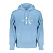 Blauwe hoodie met centrale zak en logoprint Calvin Klein , Blue , Here...