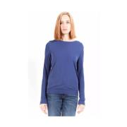 Blauwe Viscose Longsleeve T-Shirt Gant , Blue , Dames