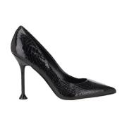 Croco Patroon Hoge Hak Schoenen Guess , Black , Dames