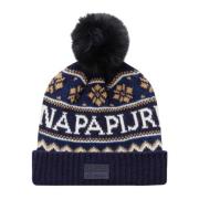 Blauwe wollen baret met pompon Napapijri , Multicolor , Dames