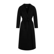 Zwarte Wollen Ceintuurjas Max Mara , Black , Dames