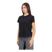 Zwarte korte mouw T-shirt Jersey Katoen Patrizia Pepe , Black , Dames