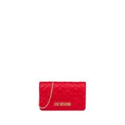 Rode Schoudertas met Logoprint Moschino , Red , Dames