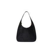 Oversized Vegan Hobo Tas met Cirkelvormig Logo Stella McCartney , Blac...