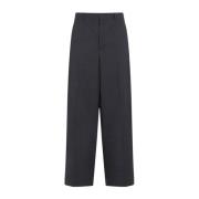 Elegante Grijze Wollen Broek Valentino , Gray , Heren