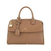 Bruine Shopper Bag met Gouden Details Armani Exchange , Brown , Dames