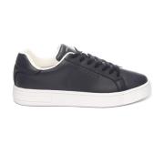 Leren Sneakers met Logo Detail Armani Exchange , Black , Heren