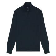 Tonal Eagle Merino Quarter Zip Jumper Lyle & Scott , Blue , Heren