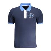 Blauw poloshirt met korte mouwen geborduurd La Martina , Blue , Heren