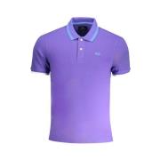 Lila Katoenen Polo Shirt met Borduurwerk La Martina , Purple , Heren