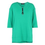 Casual lang shirt met groene hanger Doris S , Green , Dames